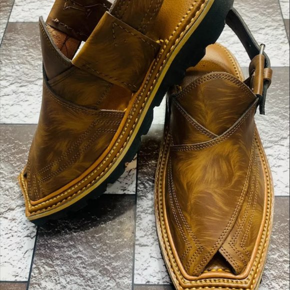 Custom Printed Footwear, Fashionable Shoes, Handmade Ethnic Gents Sandals, - Picture 4 of 10